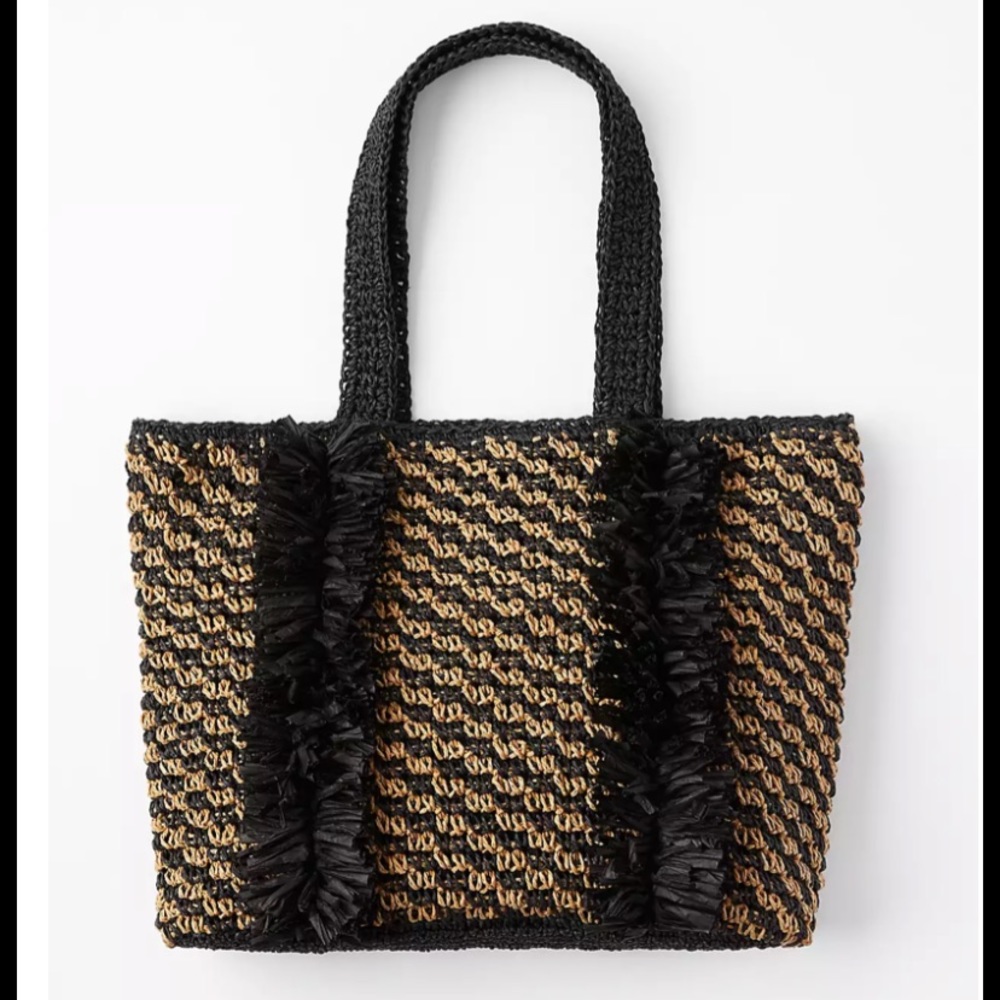 NWT LOFT Fringed Straw‎ Tote Bag - Beach Bag